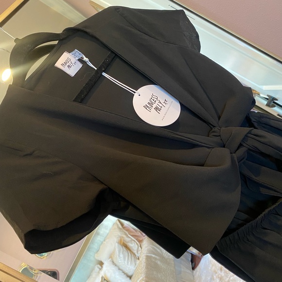 Black Sweet Sahara Tie Front Playsuit- US 4 - Picture 4 of 4